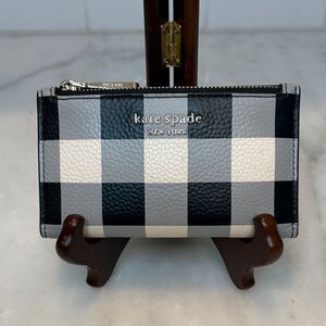 KATE SPADE Bradley Gingham Print Leather Bifold Wallet
